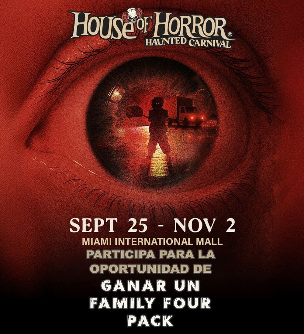 Participa y gana un Family Four Pack para House of Horror Haunted Carnival 